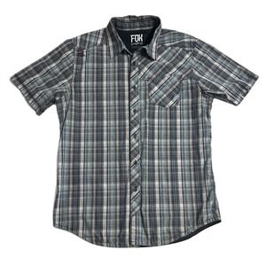 Fox Racing Men's Shirt Size‎ Large Plaid Embroidered Skater Motocross Y2K